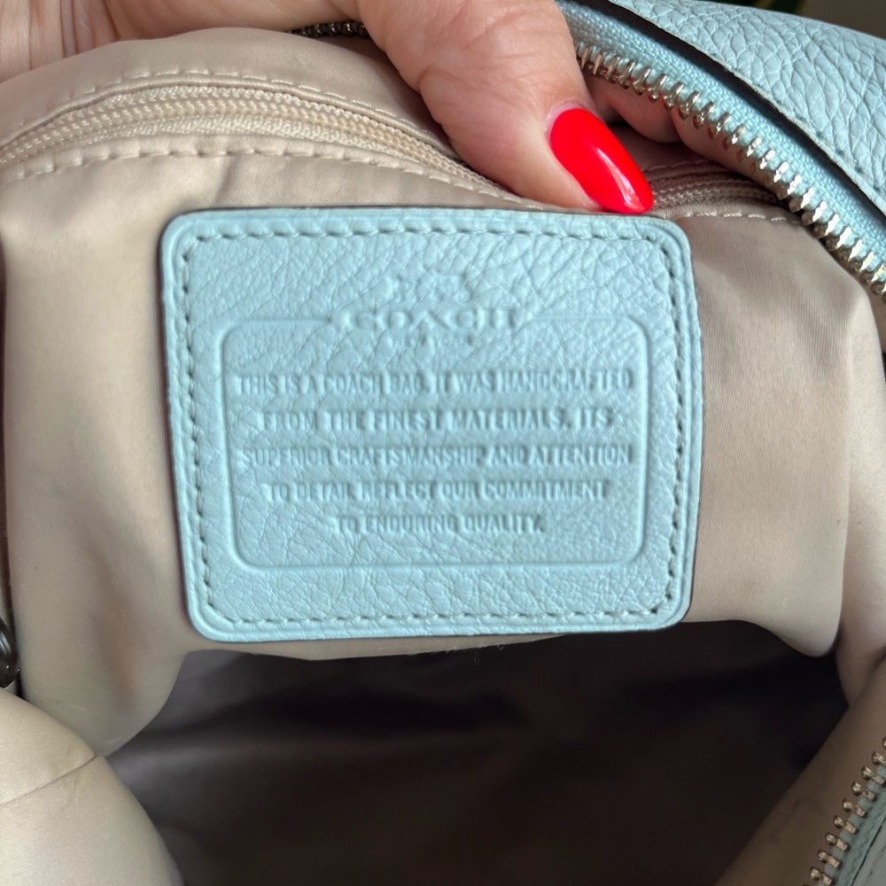 Beautiful Coach bag. Boho style, sky blue